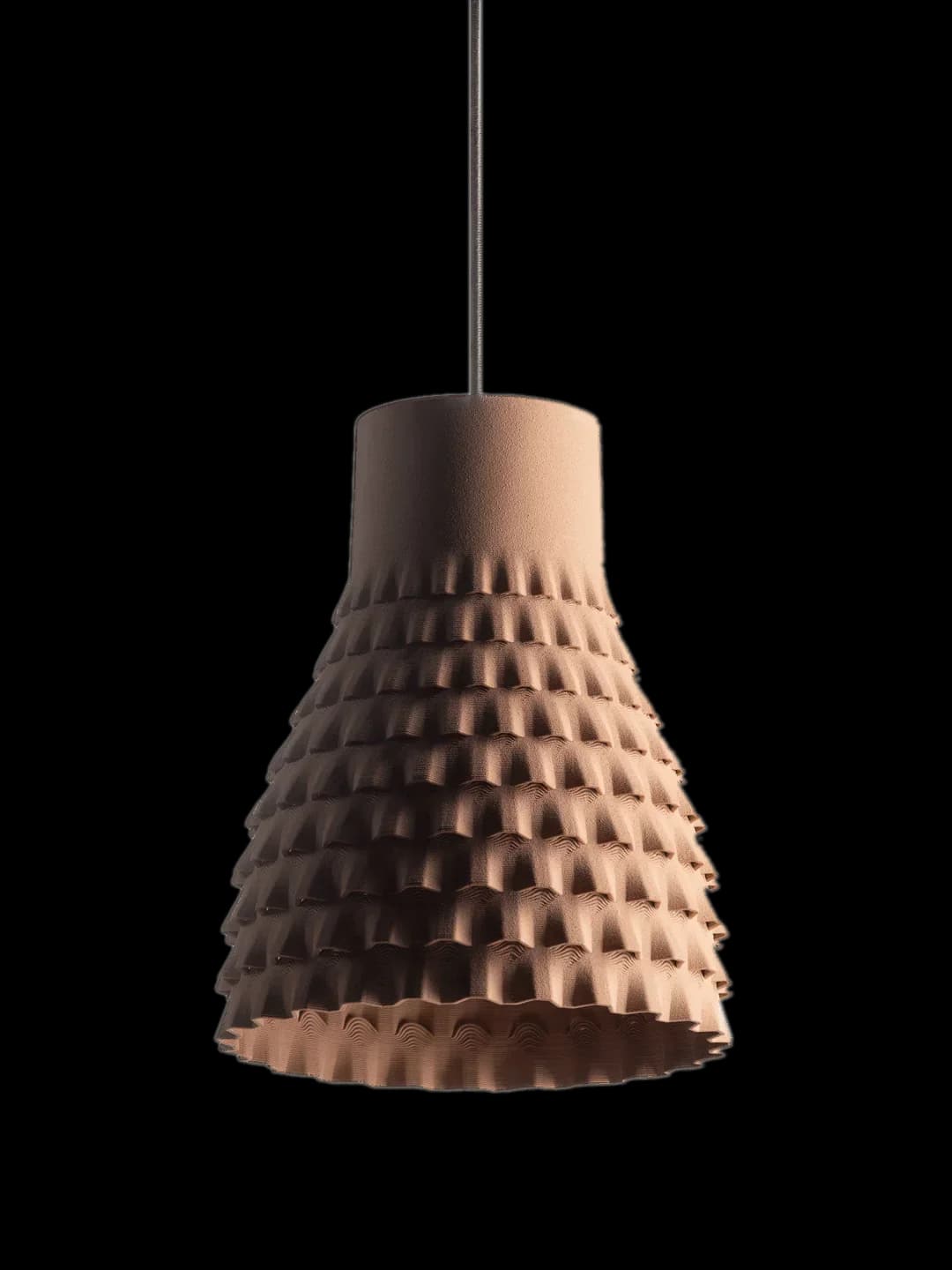 Orion terracotta pendant light with transparent background